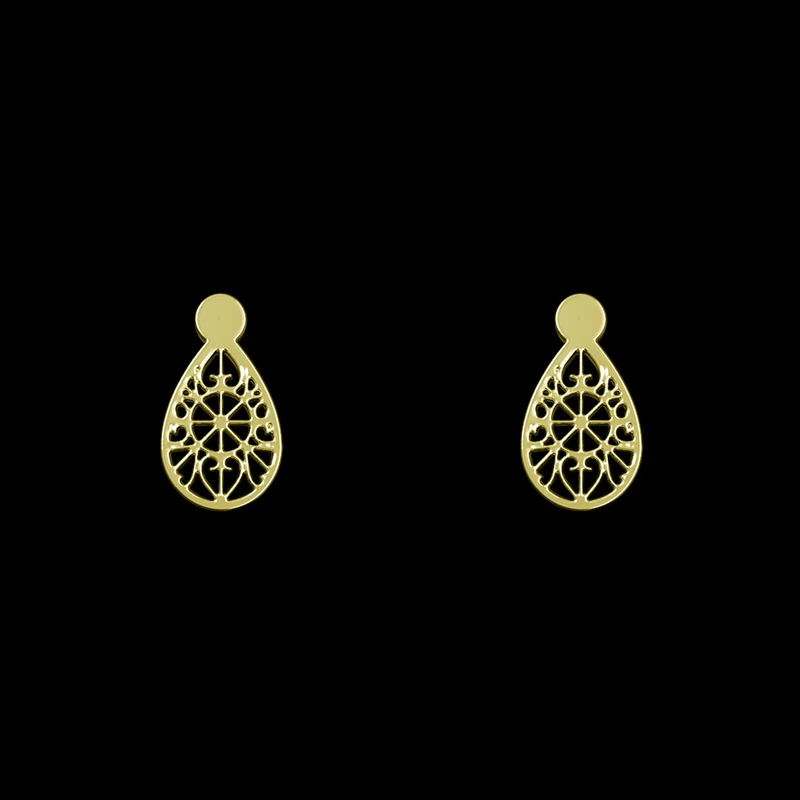 گوشواره طلا 18 عیار زنانه مدوپد مدل هندسی کد GA1-13461
