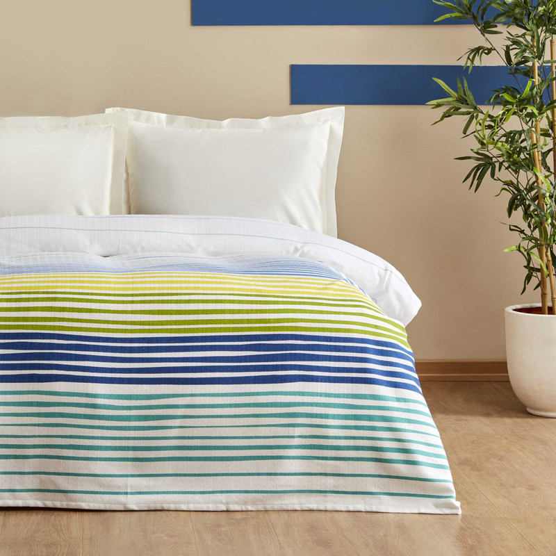 روتختی دو نفره کاراجا هوم مدل Elvis Multicolor Pamuk Pike C.K سایز 220x200 سانتی‌متر