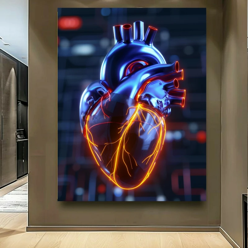 تابلو بوم مخمل طرح قلب متالیک مدل دیپ کد GR1408