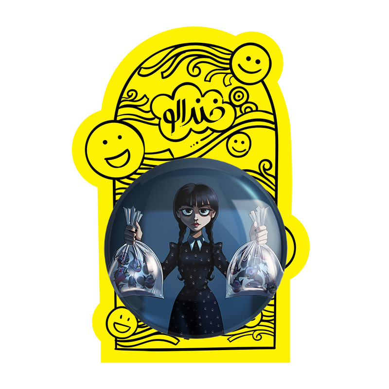 آینه جیبی خندالو طرح ونزدی Wednesday مدل تاشو کد 22060