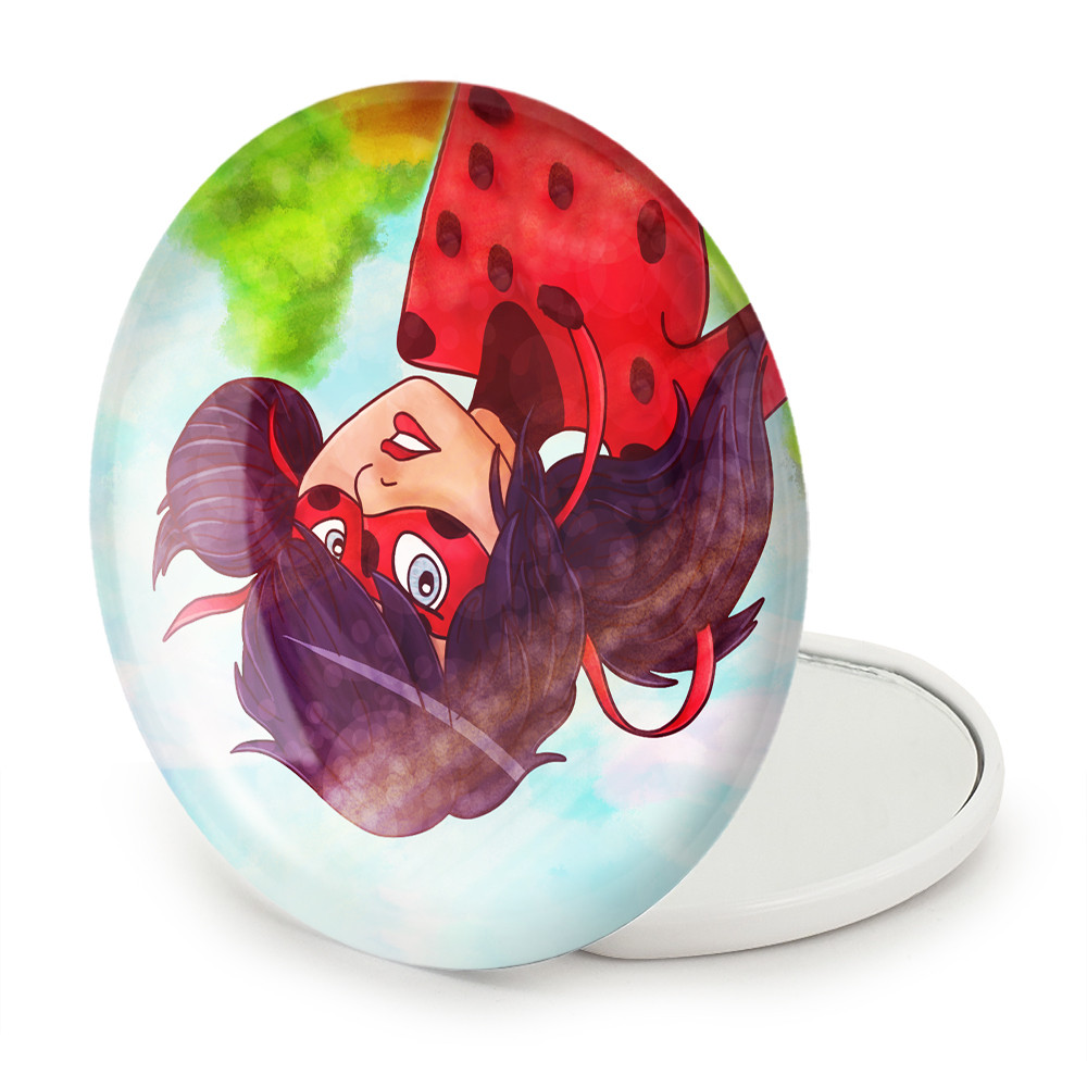 آینه جیبی خندالو طرح دختر کفشدوزکی مدل تاشو کد 25002