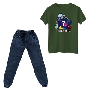 ست تی‌شرت و شلوار پسرانه مدل امانگ آس کد 7 رنگ یشمی