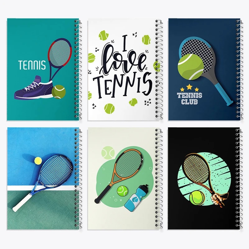 دفتر نقاشی 50 برگ خندالو طرح تنیس (Tennis) کد 389 مجموعه 6 عددی