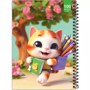 دفتر نقاشی 100 برگ بله طرح فانتزی گربه نقاش کد A4-N245