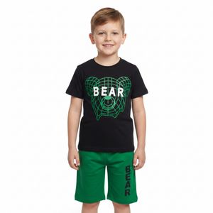ست تی‌شرت آستین کوتاه و شلوارک راحتی پسرانه مدل BEAR کد M11