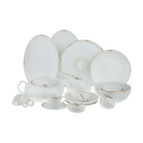 سرویس غذاخوری 93 پارچه چینی پردیس کاشان مدل هرمس کد 905