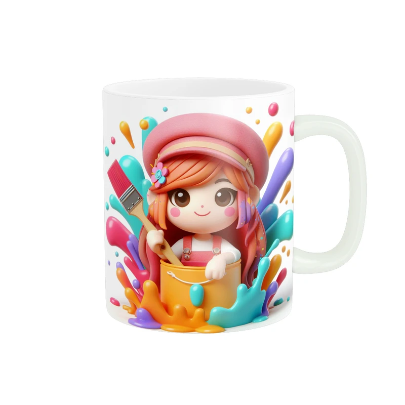 ماگ پاد آفرین طرح دختر نقاش و طراح کد 976