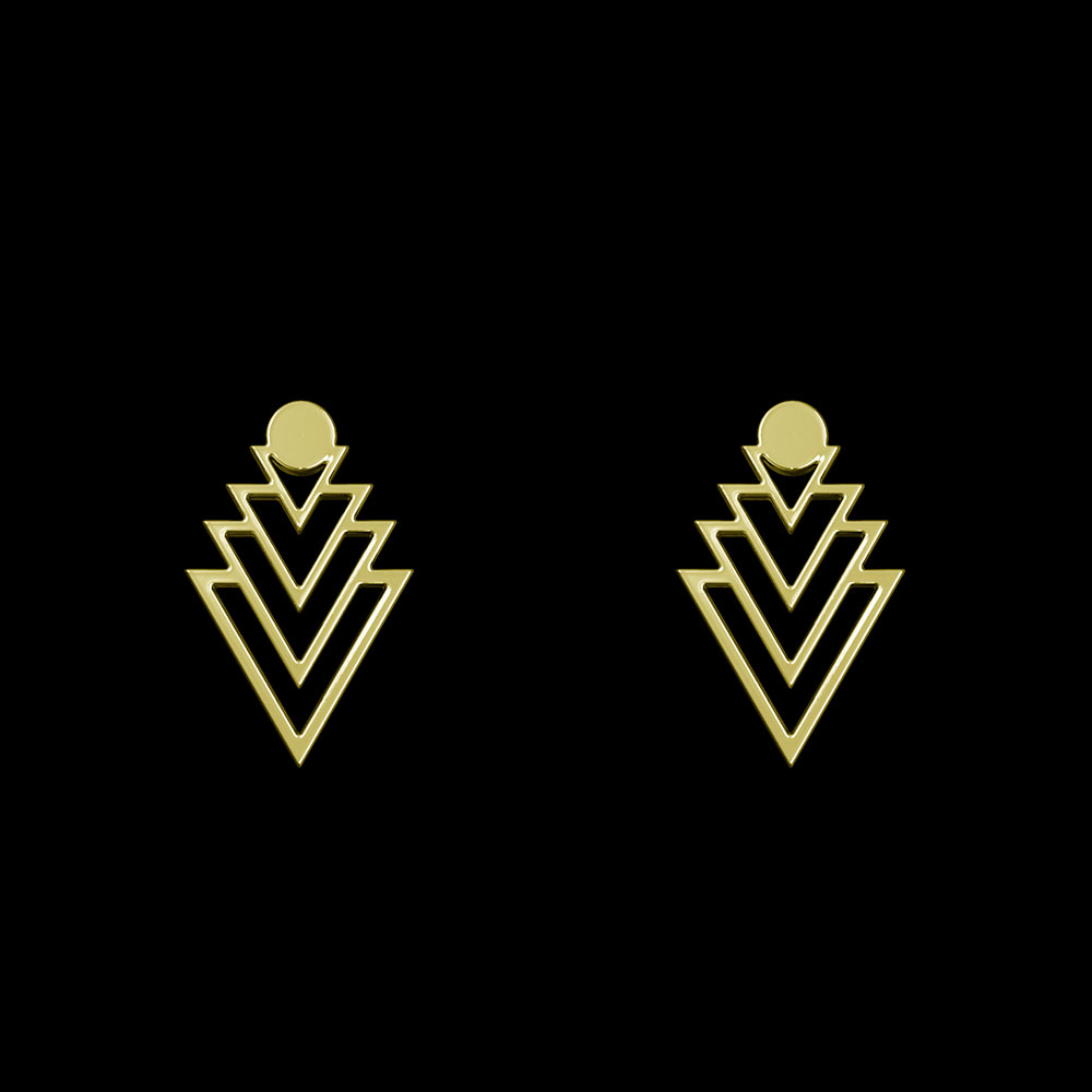 گوشواره طلا 18 عیار زنانه مدوپد مدل مثلث کد GA1-10211