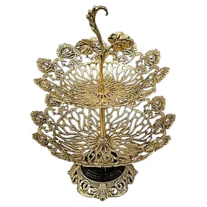 شیرینی خوری برنجی مدل گل کد H-1289