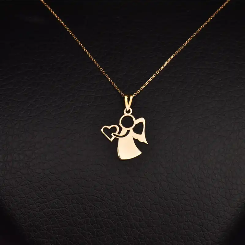 گردنبند طلا 18 عیار زنانه کرابو طرح فرشته مدل Kr7008