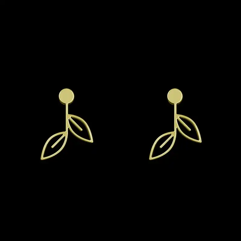 گوشواره طلا 18 عیار زنانه مدوپد مدل برگ کد GA1-15974