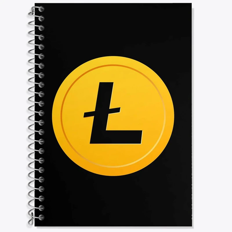 دفتر زبان 50 برگ خندالو مدل سه خط طرح ارز دیجیتال لایت کوین کد 10905
