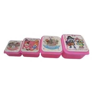 ظرف نگهدارنده غذا کودک مدل دو جغد کد 144 مجموعه 4 عددی