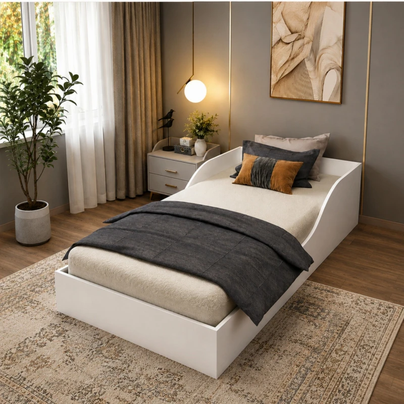 تخت‌خواب ملامینه یک نفره مدل B20 سایز 93 * 200 سانتی‌متر