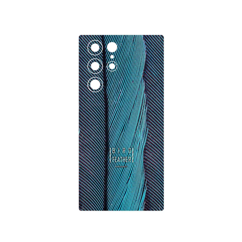 برچسب پوششی ماهوت مدل Turquoise feathers مناسب برای گوشی موبایل سامسونگ Galaxy S22 Ultra 5G
