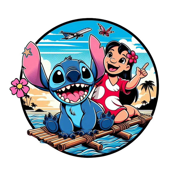 استیکر پارچه و لباس پاد آفرین مدل کارتونی استیچ کیوت بامزه کد S3981