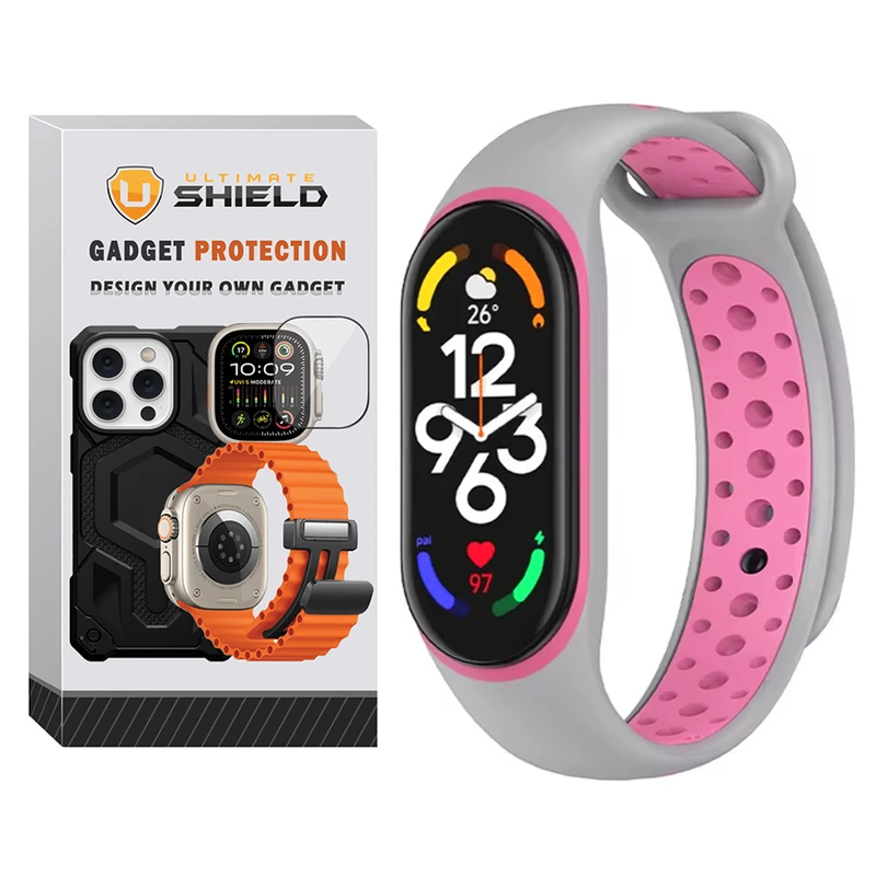 بند آلتیمیت شیلد مدل NK Unique GRY مناسب برای ساعت هوشمند شیائومی Mi band 3/4/5/6/7