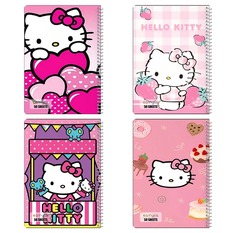 دفتر نقاشي 50 برگ کارنيکا طرح هلو کیتی hello kitty کد 70045 مجموعه 4 عددی