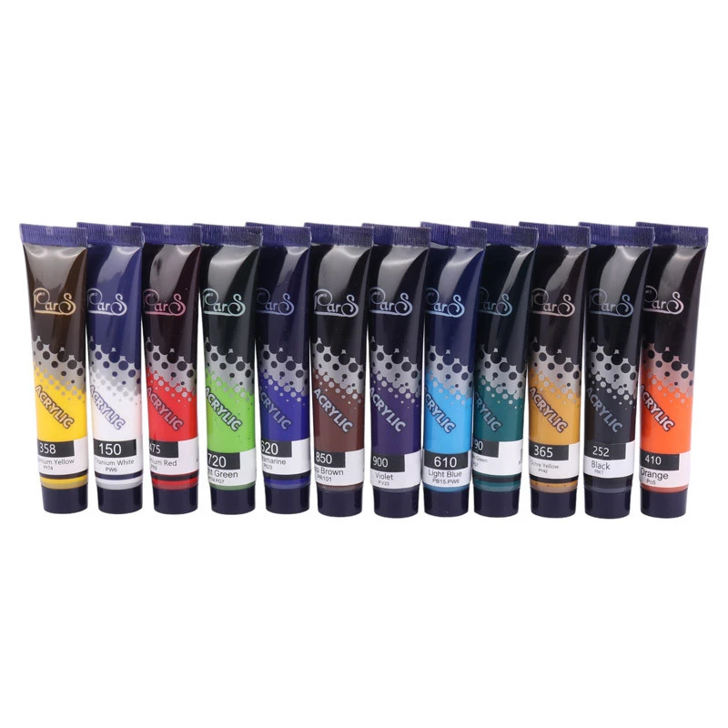 رنگ اکریلیک پارس کد 103459 حجم 21 میلی لیتر بسته 12 عددی