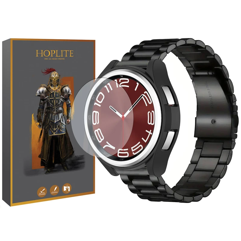 بند هاپلایت مدل 3Bead-GRD HL مناسب برای ساعت هوشمند سامسونگ Galaxy Watch 6 Classic 47mm به همراه کاور