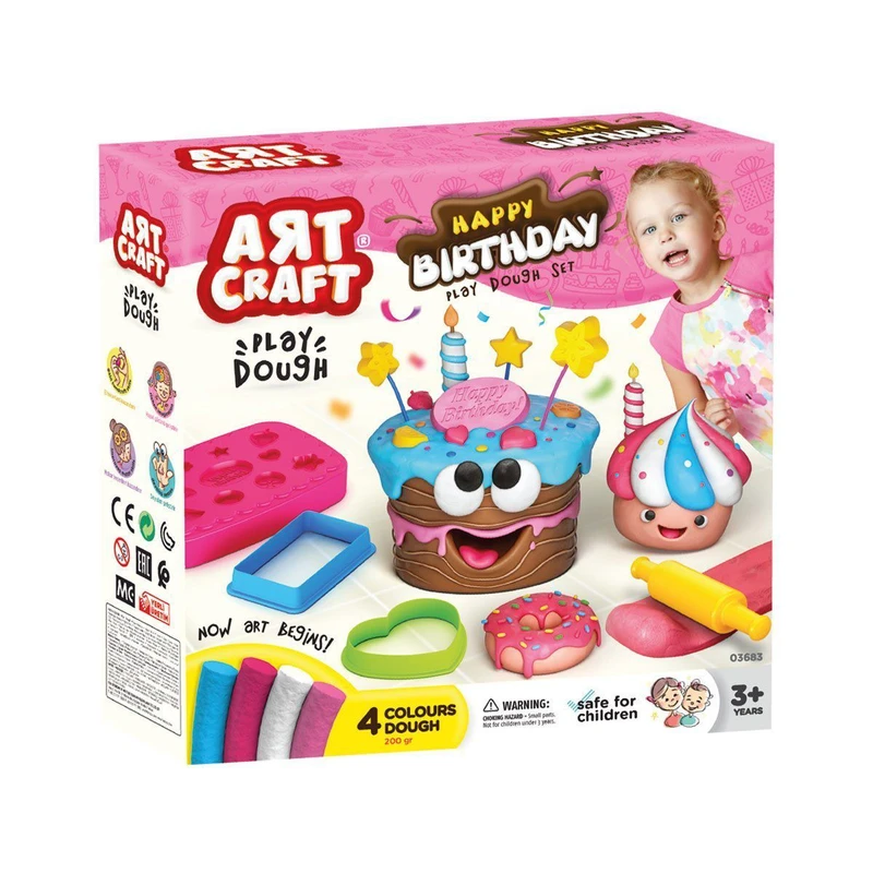 خمیر بازی مدل Happy Birthday Play Dough Set کد 03683 مجموعه 10 عددی