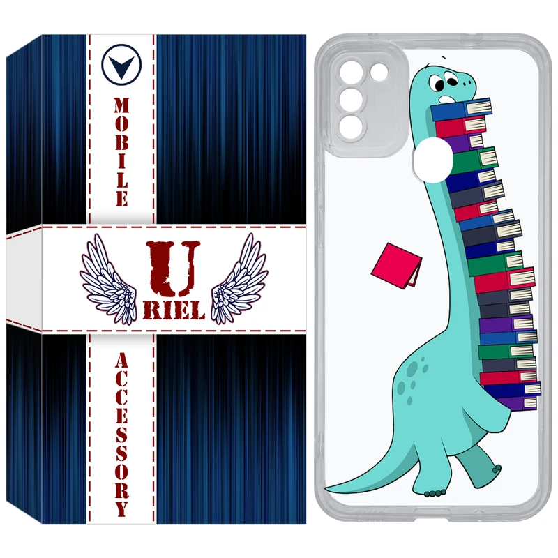 کاور یوریل مدل Clear کد 17 طرح دایناسور کتابخوان مناسب برای گوشی موبایل سامسونگ Galaxy A11 / M11