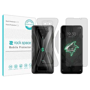 Rockspace transparent screen protector HyGEL model suitable for Xiaomi Black Shark 3S mobile phone along with the back protector
