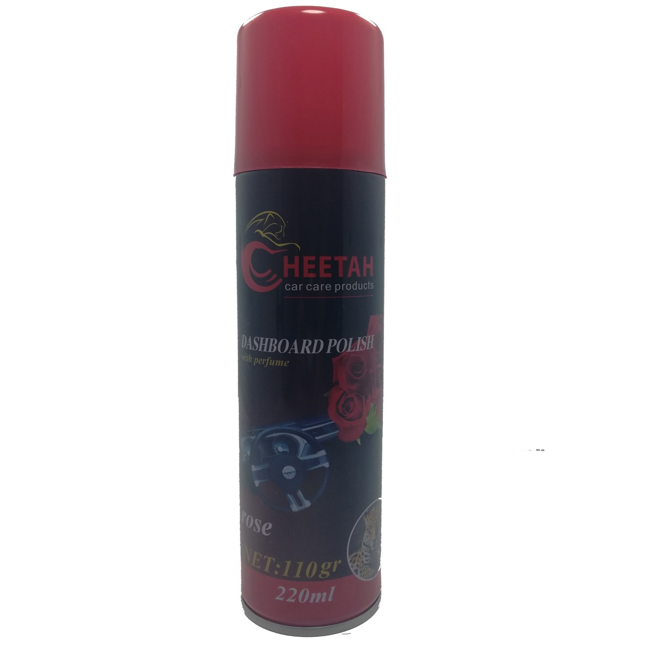 اسپری پولیش داشبورد خودرو cheetah مدل rose حجم 220 میلی لیتر
