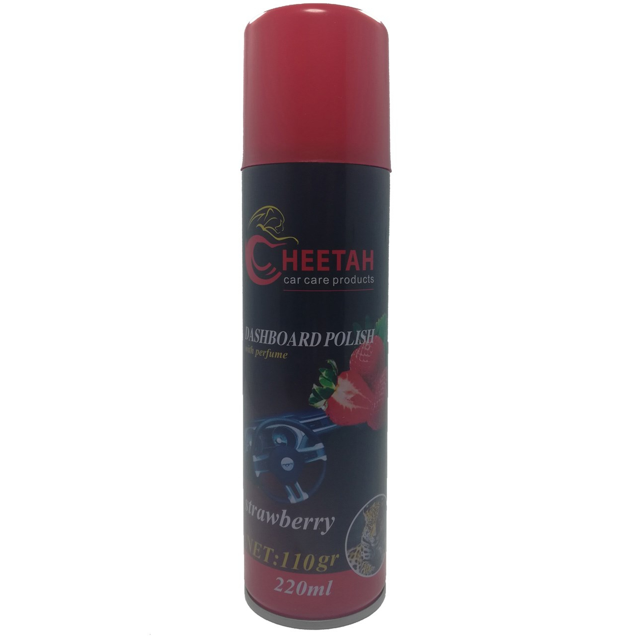 اسپری پولیش داشبورد خودرو cheetah مدل strawberry حجم 220 میلی لیتر