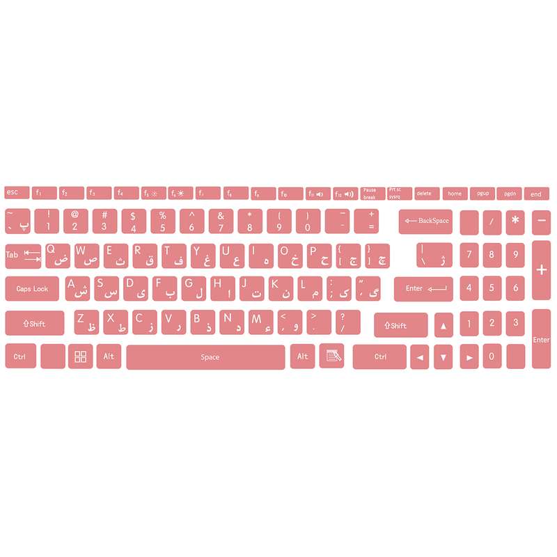 برچسب حروف فارسی کیبورد مدل T-p02 برچسب حروف فارسی کیبورد مدل T-p02