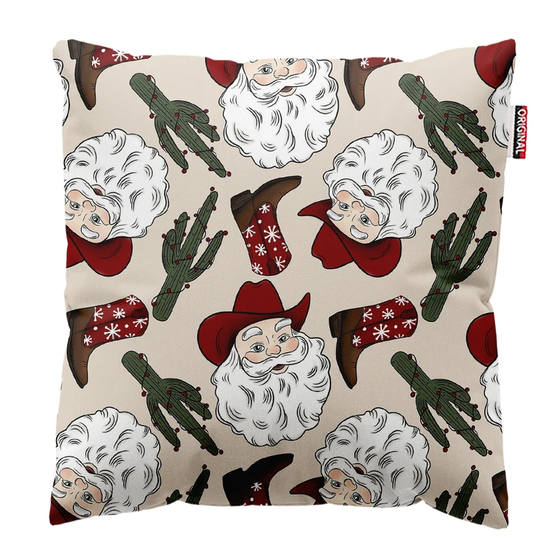 کوسن پاد آفرین مدل کریسمس طرح بابانوئل کد PK402859 سایز 40*40 سانتی متر