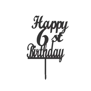 تاپر کیک طرح عدد 6 مدل happy birthday