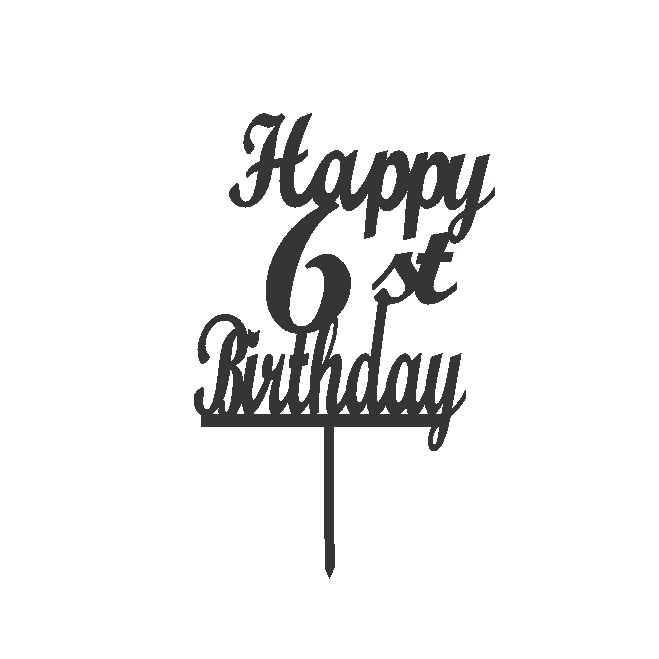 تاپر کیک طرح عدد 6 مدل happy birthday