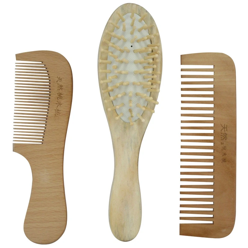 شانه و برس چوبی کوه شاپ مدل M581 -B002 بسته 3 عددی