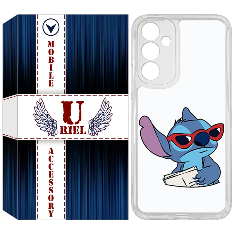 کاور یوریل مدل Clear کد 69 طرح استیچ مناسب برای گوشی موبایل سامسونگ Galaxy A54