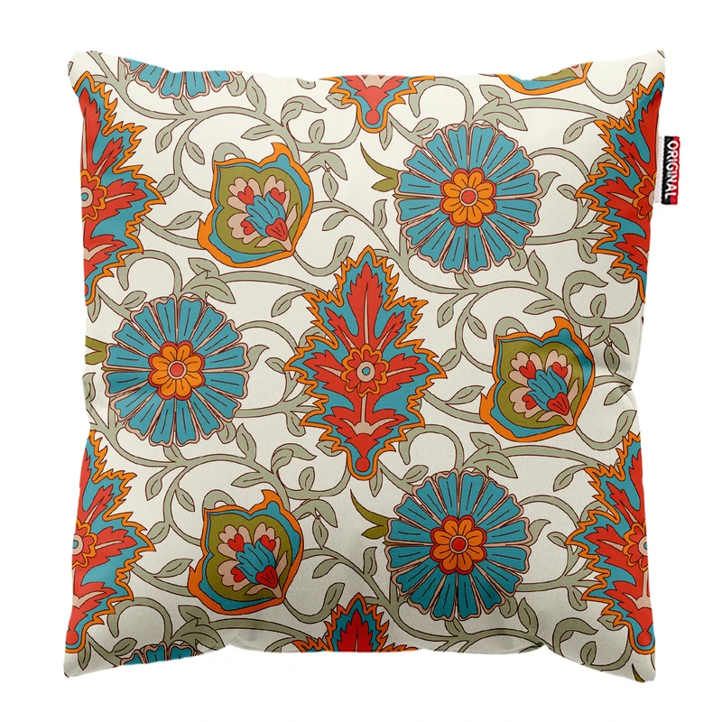 کوسن پاد آفرین مدل سنتی طرح گلیم فرش کد PK302154 سایز 30*30 سانتی متر