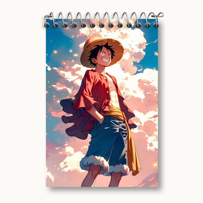 دفتر یادداشت 50 برگ خندالو مدل لوفی انیمه وان پیس کد F2855