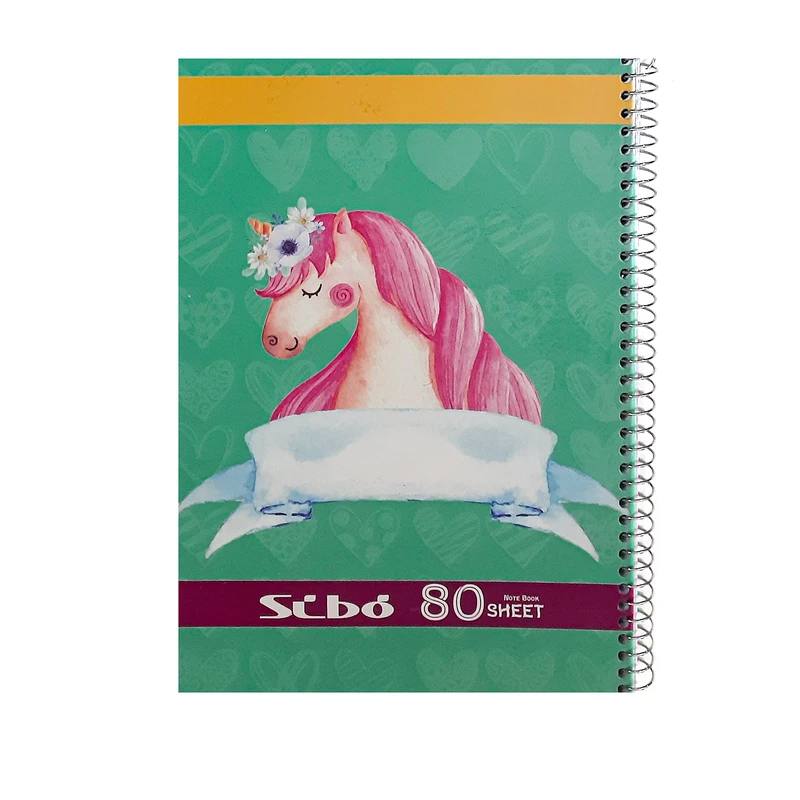 دفتر مشق 80 برگ سیبو مدل پونی طرح تاج گل کد s2-43