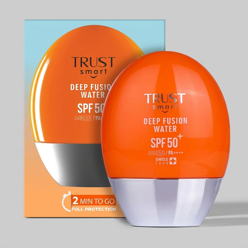 ضدآفتاب استیکی تراست اسمارت مدل Deep fusion water حجم 40 میلی‌لیتر با SPF 50 و با خاصیت ضد پیری و محافظت در برابر اشعه UVB، مناسب انواع پوست