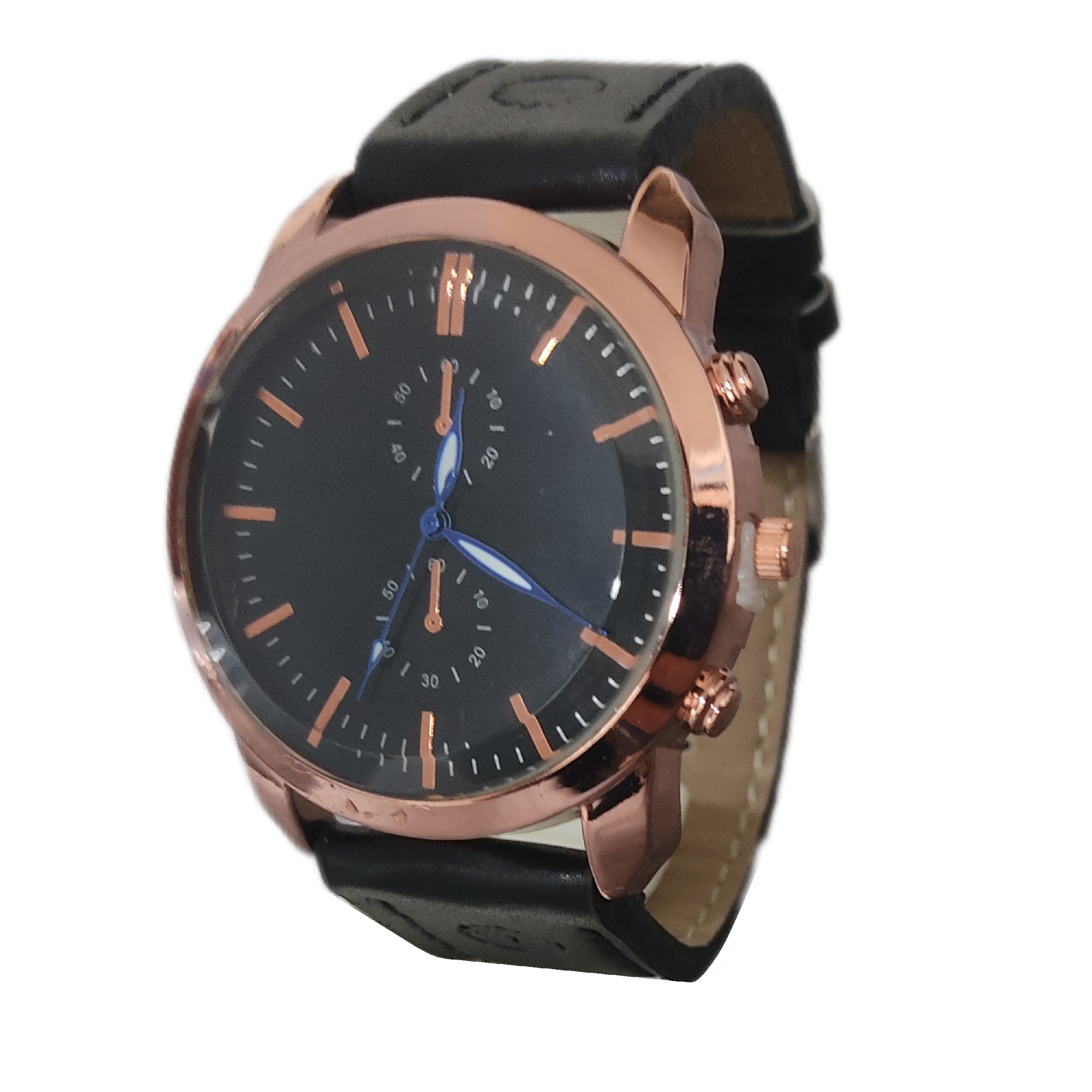 ساعت مچی عقربه ای مدل بند چرمی کد 001