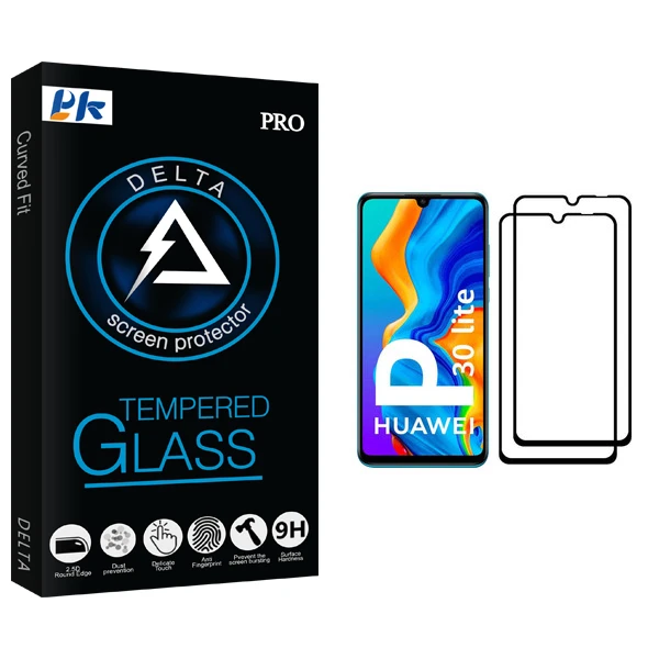 محافظ صفحه نمایش پی کی مدل Delta Glass مناسب برای گوشی موبایل هوآوی P30 lite بسته دو عددی