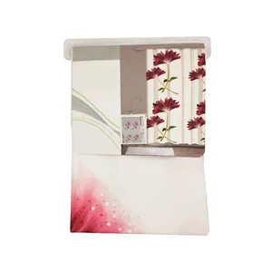 پرده حمام امیا طرح flower سایز 180x200 سانتی‌متر