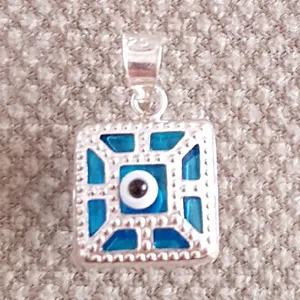 آویز گردنبند نقره زنانه طرح چشم نظر کد PP99