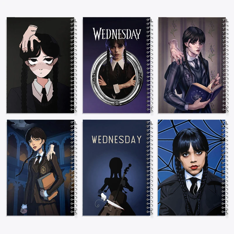 دفتر نقاشی 50 برگ خندالو طرح ونزدی (Wednesday) کد 726 مجموعه 6 عددی