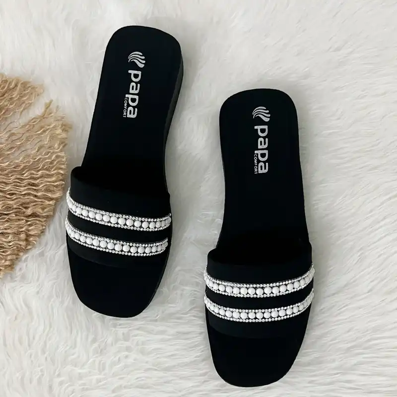 دمپایی زنانه مدل روفرشی مروارید کد 0261