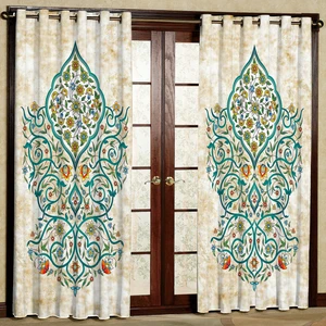 پرده مدل طرح دار هازان پانچی کد 1230 سایز 140x200 سانتی متر