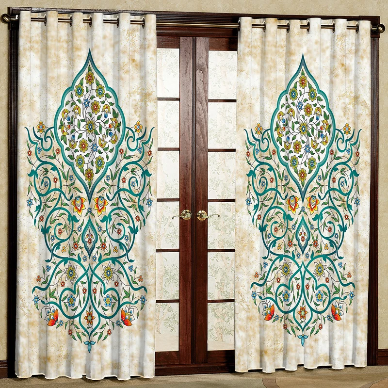 پرده مدل طرح دار هازان پانچی کد 1230 سایز 140x200 سانتی متر