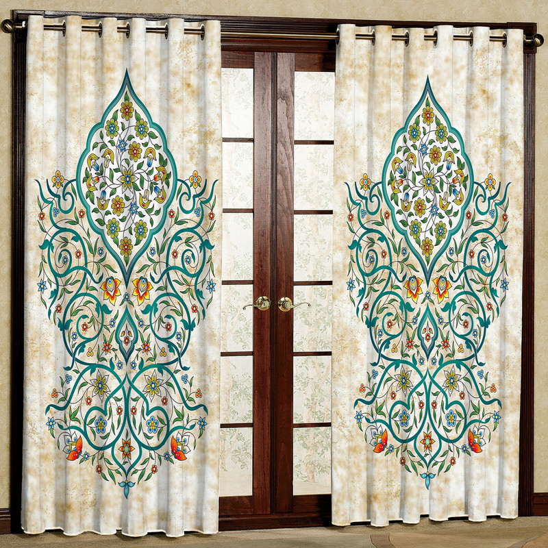 پرده مدل طرح دار هازان پانچی کد 1230 سایز 140x200 سانتی متر