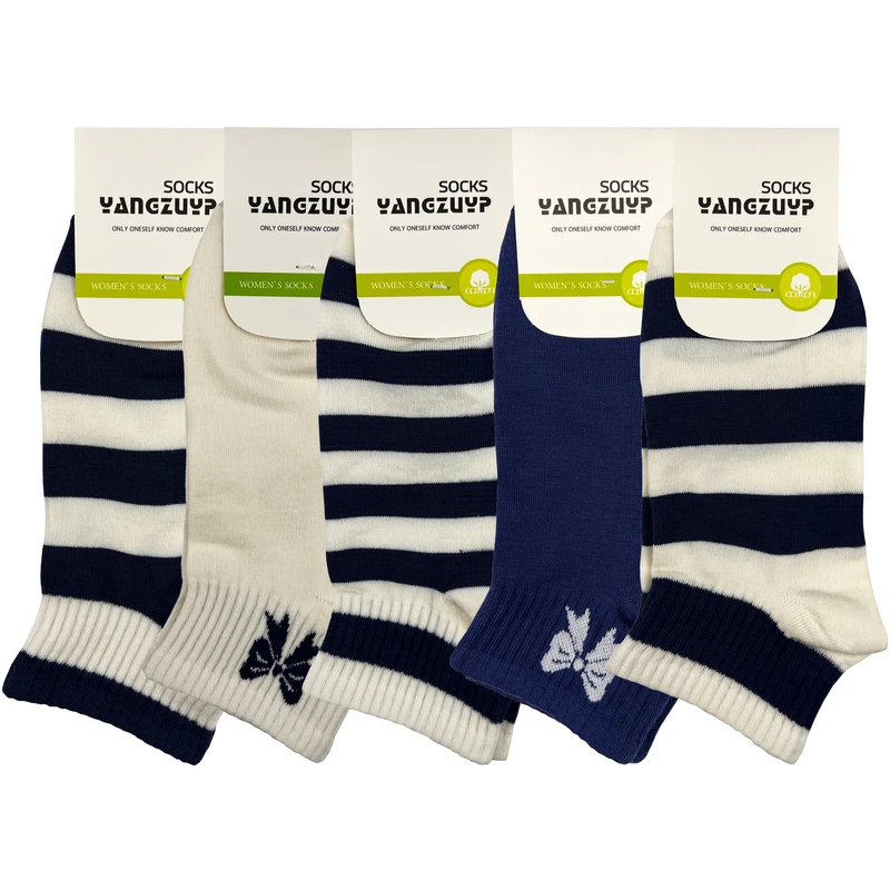 جوراب ساق کوتاه زنانه یانگزوپ مدل پاپیون بسته 5 عددی