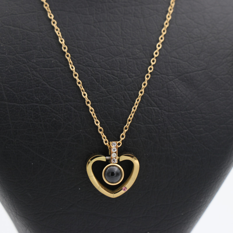 گردنبند دخترانه مدل 71971 قلبی عشق لاو دوستت دارم به صد زبان کد 1252